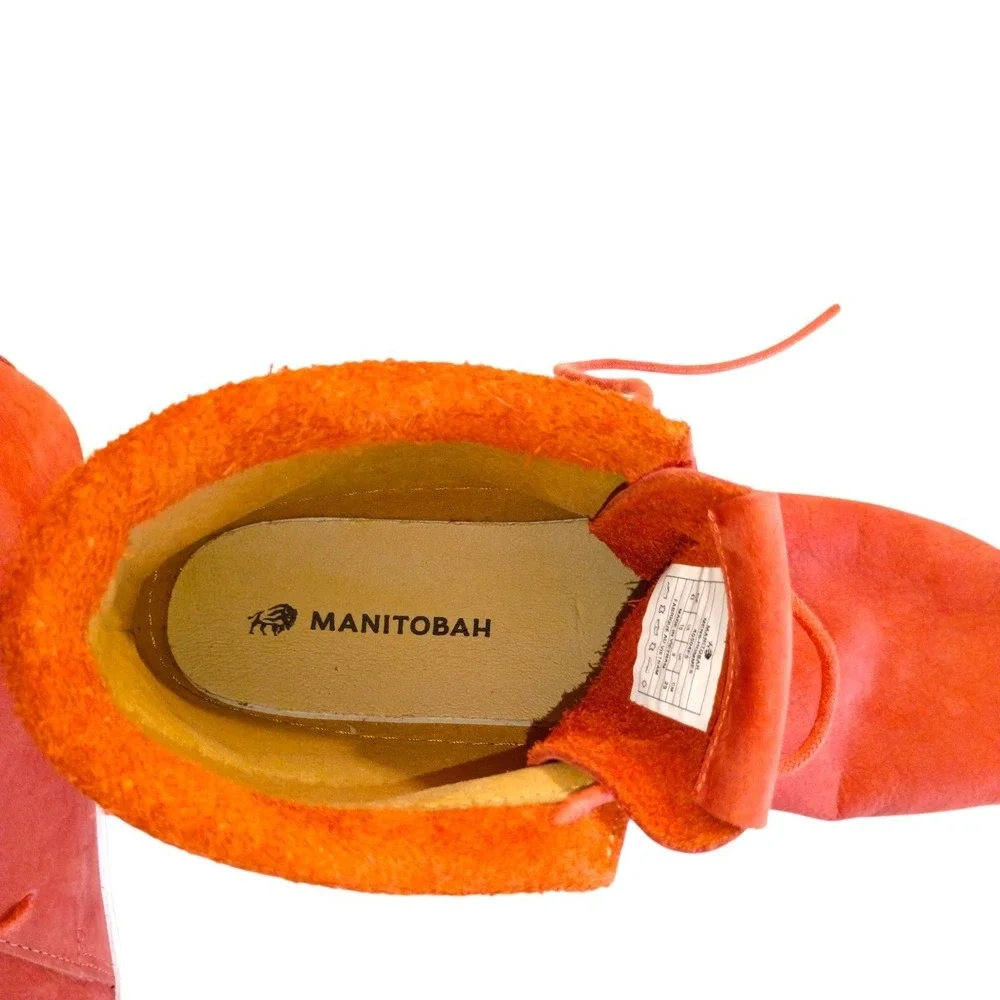 Manitobah Mukluks Tamarack Waterproof Boots Men's 10 Orange Suede Leather Winter